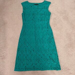 Jessica Howard Turquoise Lace Midi Dress